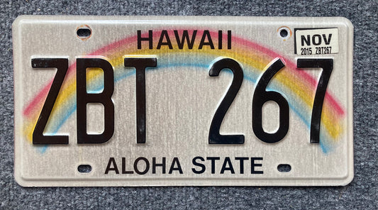 2015 Hawaii #ZBT 267 Passenger License Plate