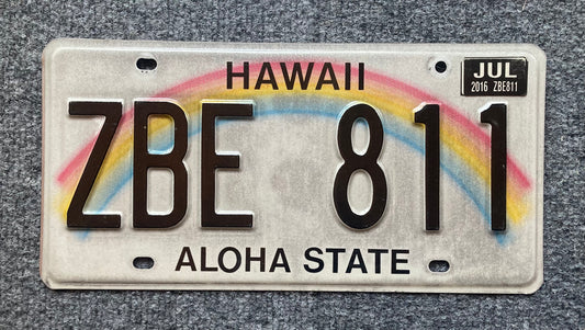 2016 Hawaii #ZBE 811 Passenger License Plate