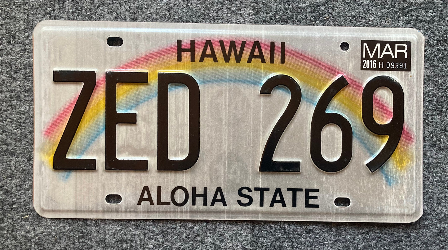 2016 Hawaii #ZED 269 Passenger License Plate