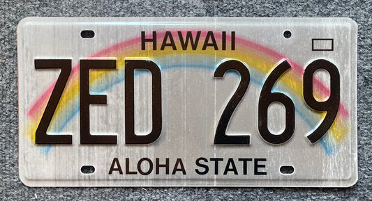 Undated Hawaii #ZED 269 Passenger License Plate
