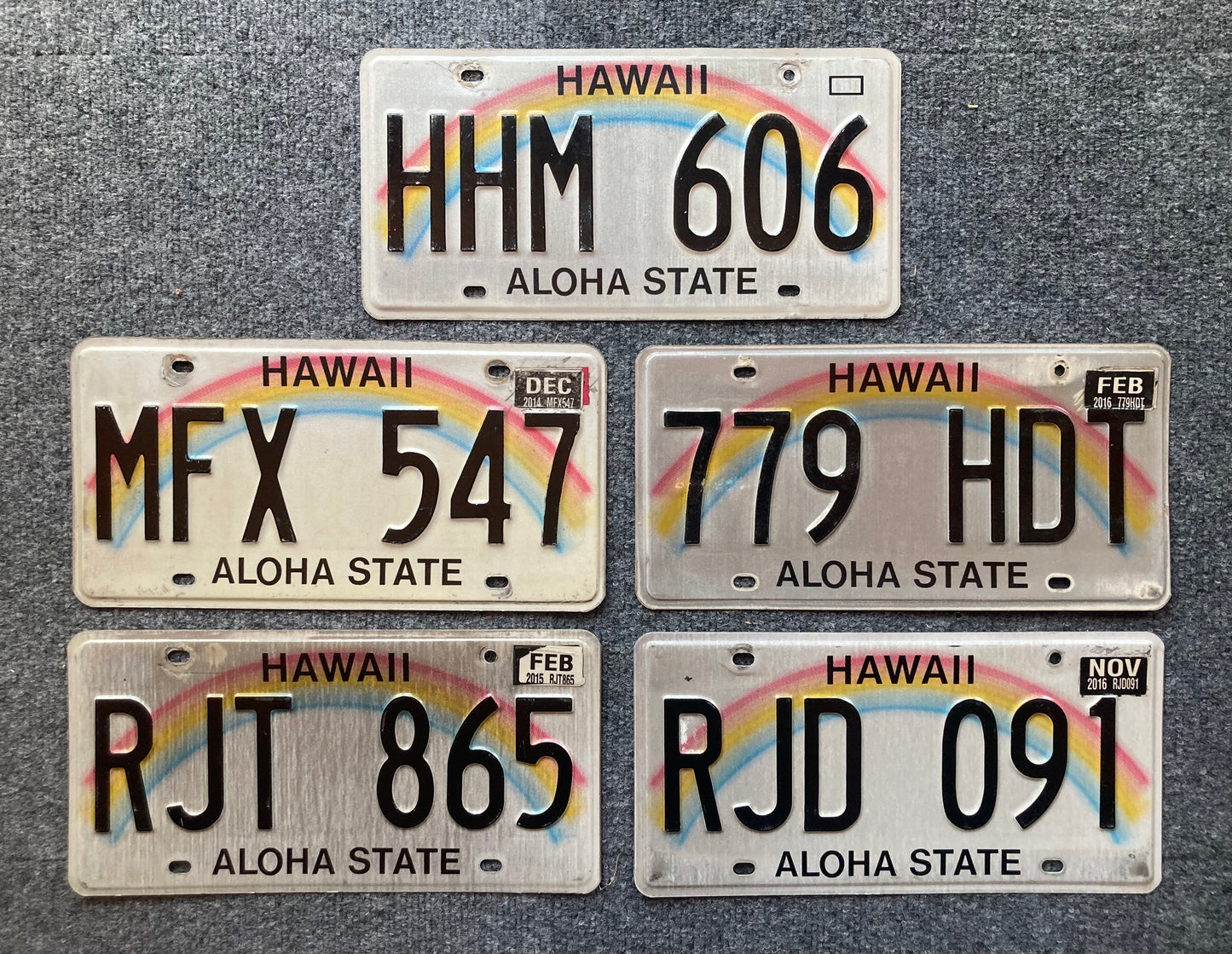 Group of 5 Hawaii Passenger Licenses Plate (Crafter)