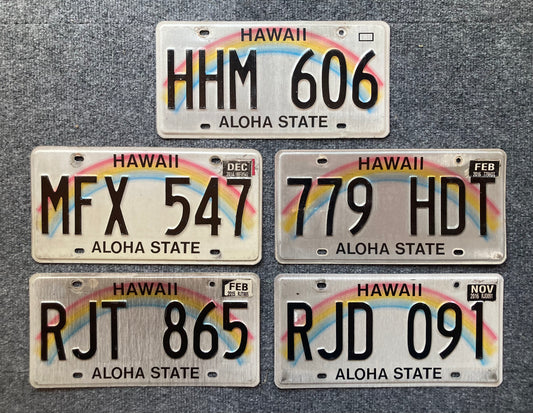 Group of 5 Hawaii Passenger Licenses Plate (Crafter)