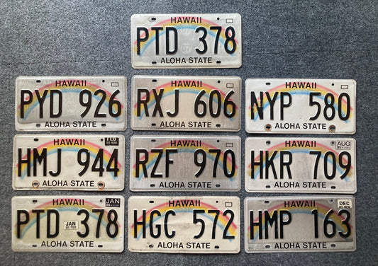 Group of 10 Hawaii Passenger Licenses Plate (Crafter)