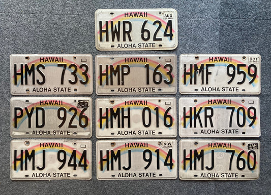 Group of 10 Hawaii Passenger Licenses Plate (Crafter)