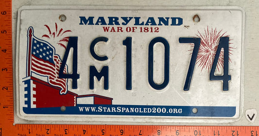 Undated Maryland #4 C/M 1074 Passenger License Plate