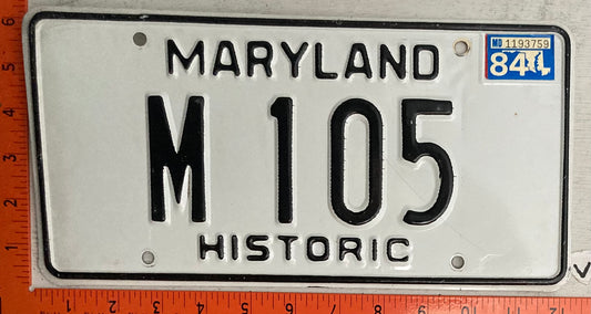 1984 Maryland #M 105 Historic License Plate