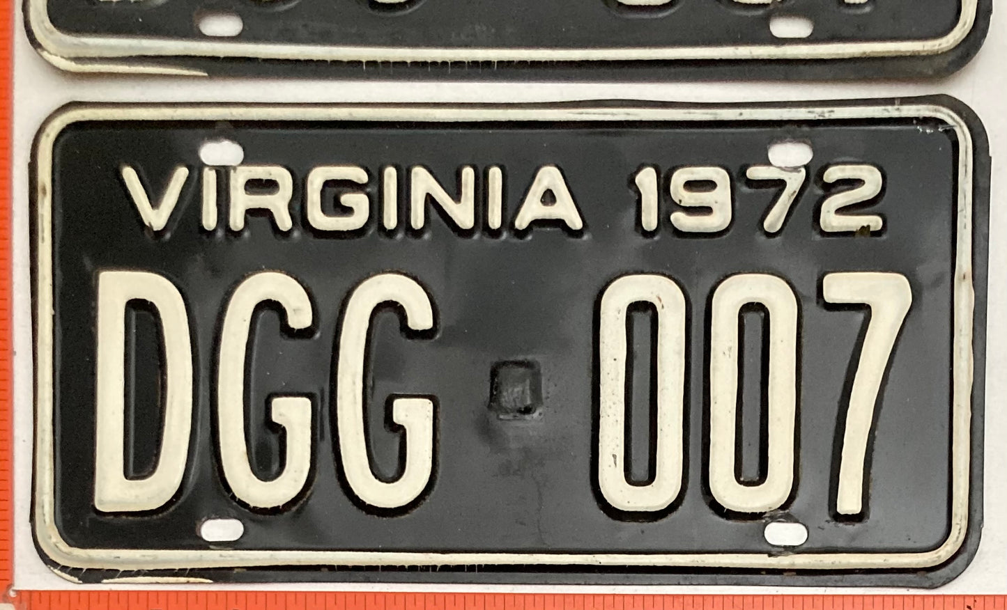 1972 Virginia #DGG-007 Passenger License Plate (Pair)