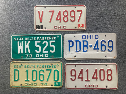 Group of 5 Ohio Passenger Licenses Plate (Crafter)