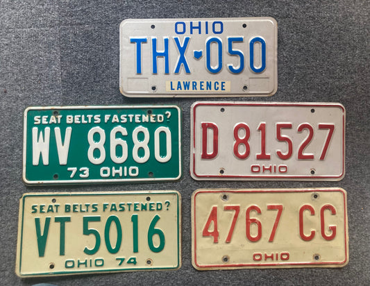 Group of 5 Ohio Passenger Licenses Plate (Crafter)
