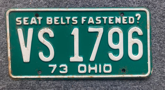 1973 Ohio #VS 1796 Passenger License Plate