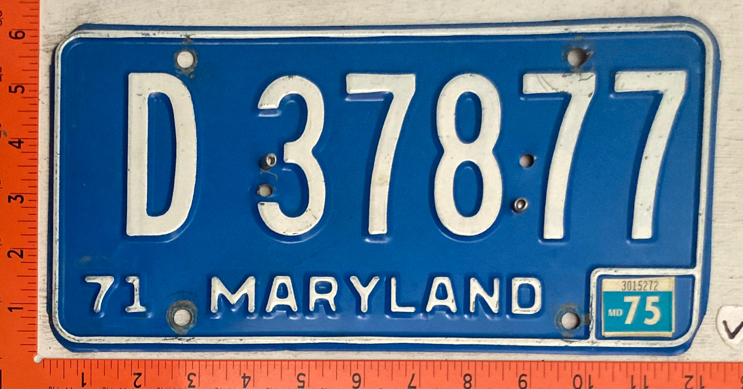 1975 Maryland #D 37877 Dealer License Plate