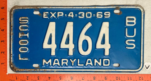 1969 Maryland #4464 School Bus License Plate