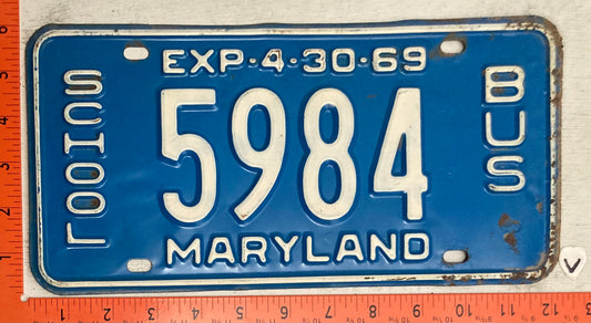 1969 Maryland #5984 School Bus License Plate