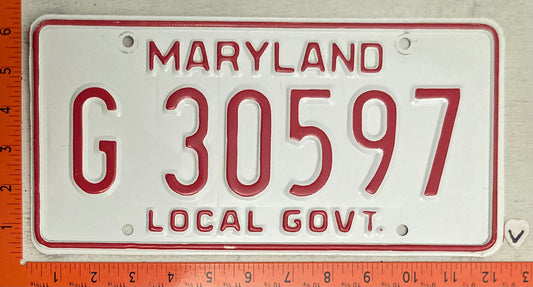 1976 Maryland #G 30597 Local Government License Plate