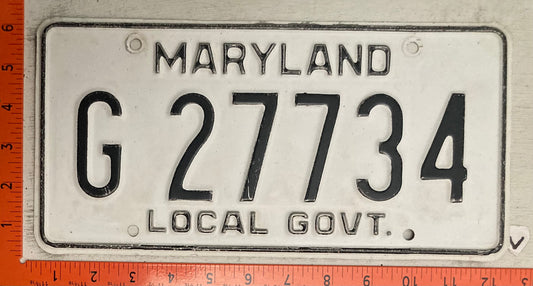 1981 Maryland #G 27734 Local Government License Plate