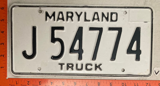 1981 Maryland #J 54774 Truck License Plate