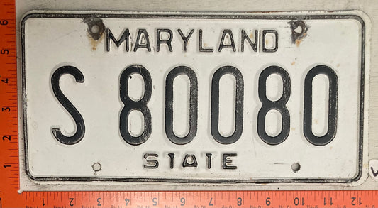 1981 Maryland #S80080 State License Plate