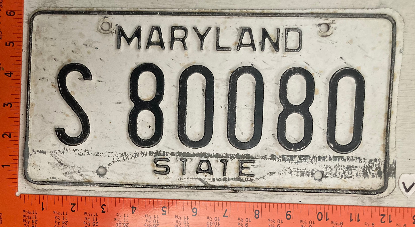 1981 Maryland #S80080 State License Plate