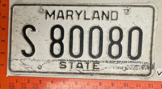 1981 Maryland #S80080 State License Plate
