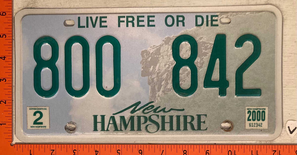 License Pl 2000 New Hampshire #800 842 Passenger License Plate – LicensePl8s.com