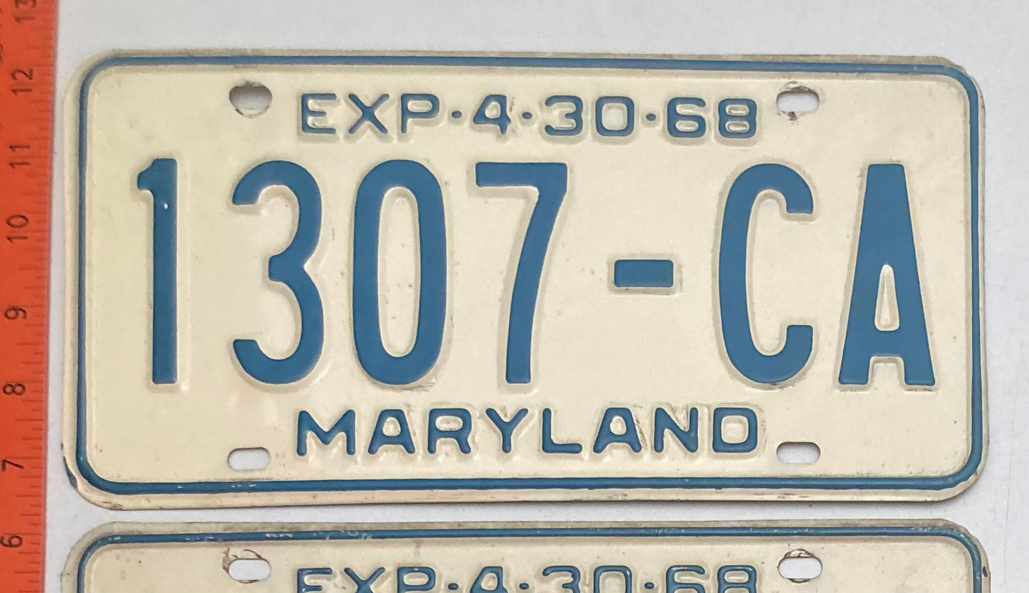 1970 Maryland #1307-CA Truck License Plate PAIR