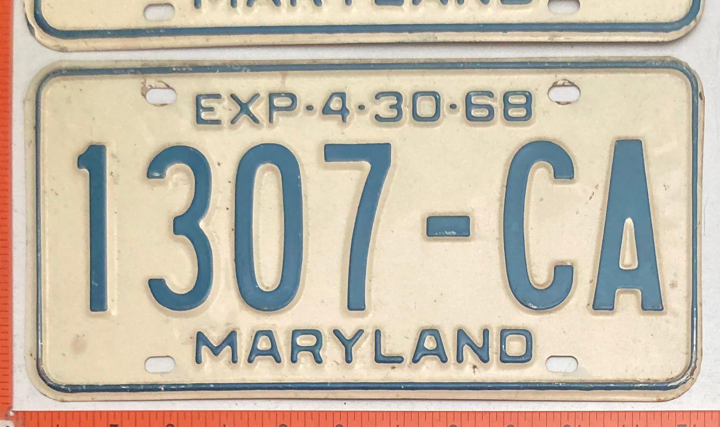 1970 Maryland #1307-CA Truck License Plate PAIR