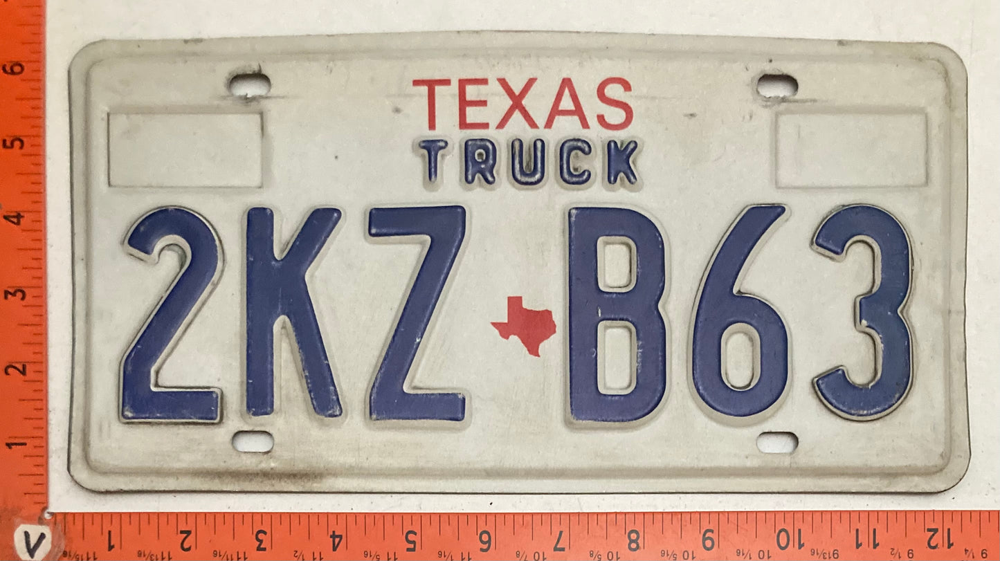 1990s Texas #2KZ B63 Truck License Plate