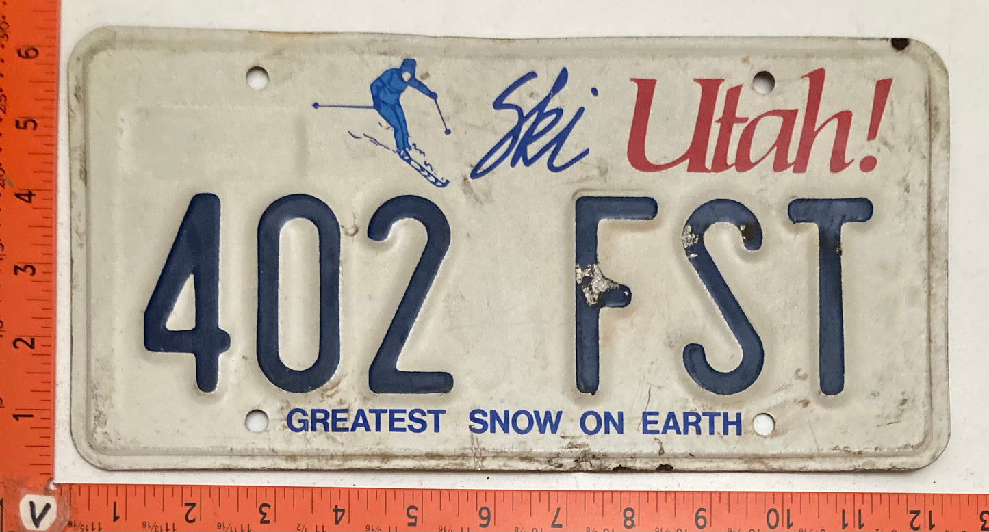 Undated Utah #402 FST Passenger License Plate (Craft)