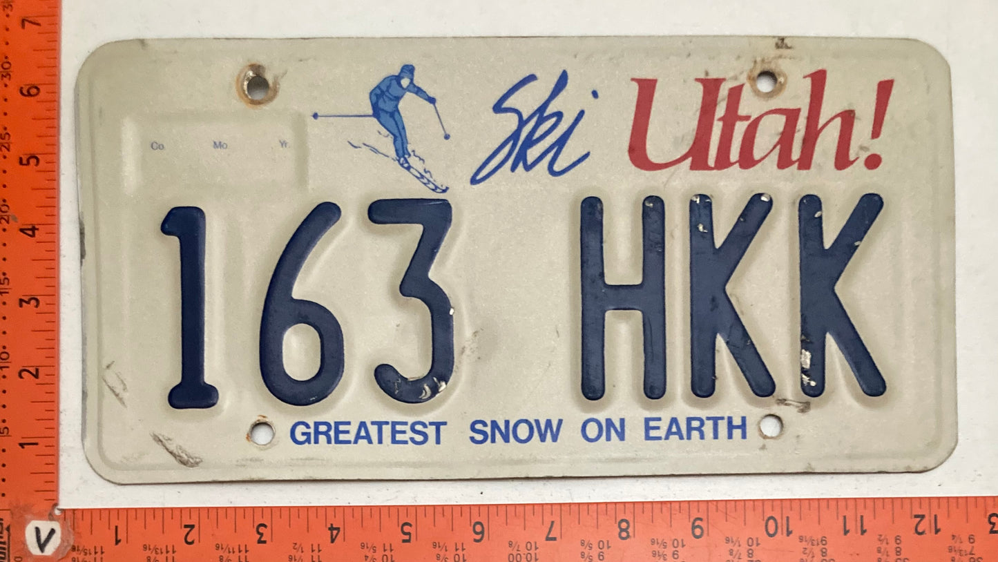 Undated Utah #163 HKK Passenger License Plate (Craft)