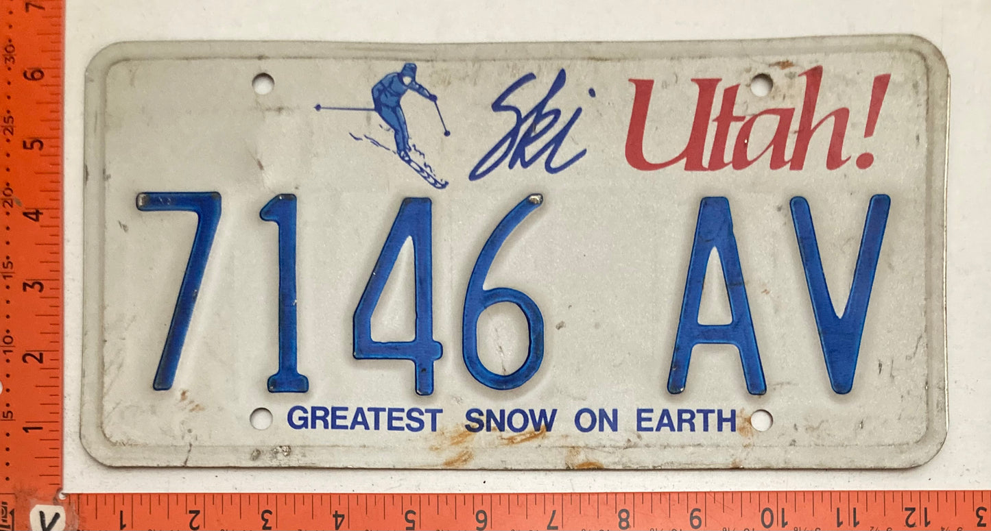 Undated Utah #7146 AV Truck License Plate (Craft)