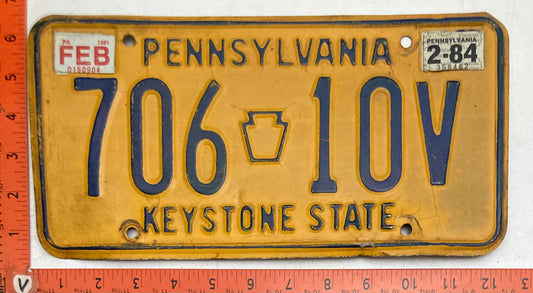 1984 Pennsylvania #706 10V Passenger License Plate (Crafter)