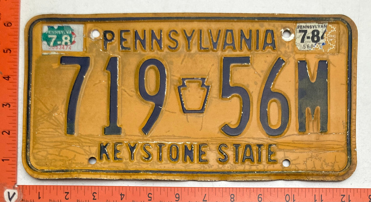 1985 Pennsylvania #719 56M Passenger License Plate (Crafter)