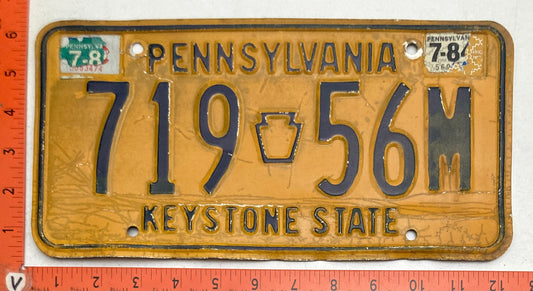 1985 Pennsylvania #719 56M Passenger License Plate (Crafter)