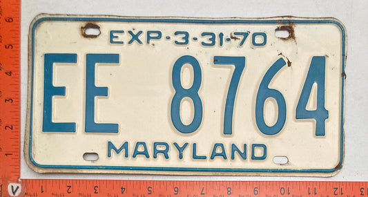 1970 Maryland #EE 8764 Passenger License Plate