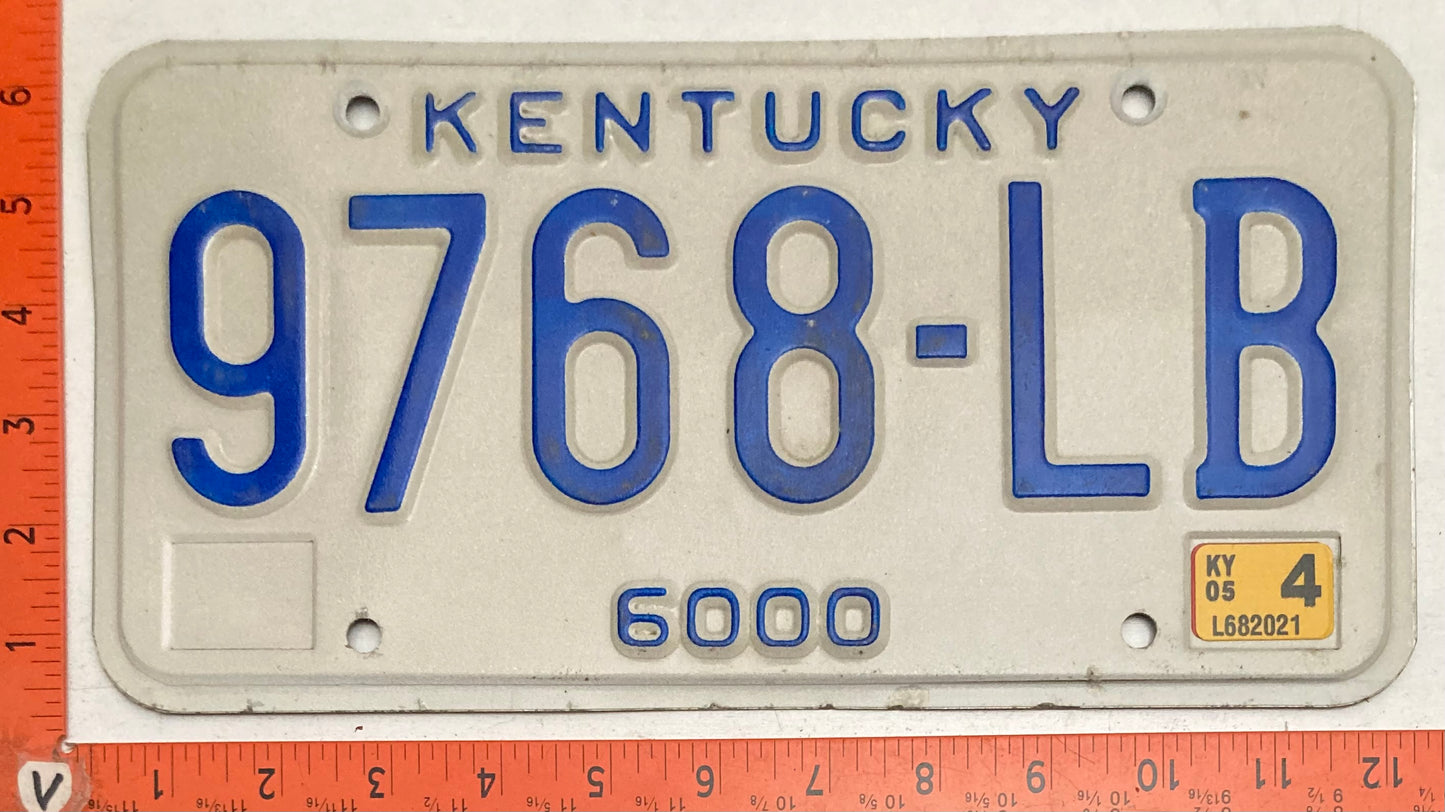 2005 Kentucky #9768-LB Truck License Plate