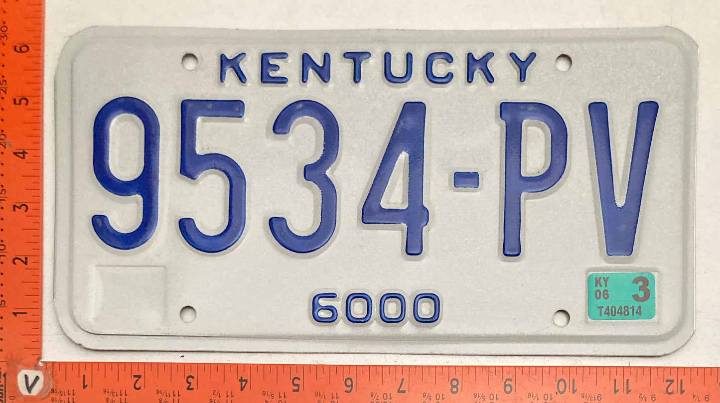 2006 Kentucky #9534-PV Truck License Plate
