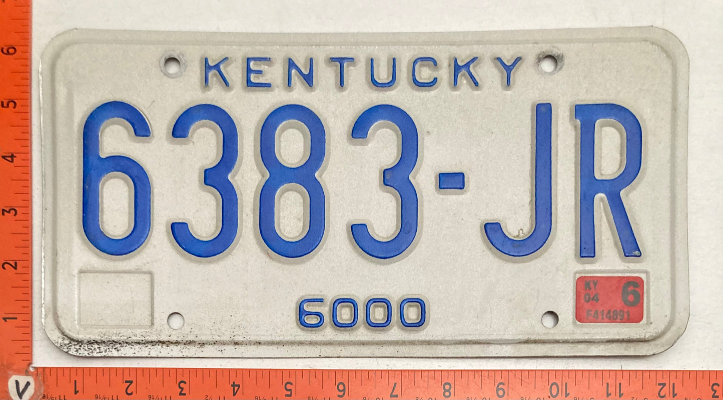 2004 Kentucky #6383-JR Truck License Plate