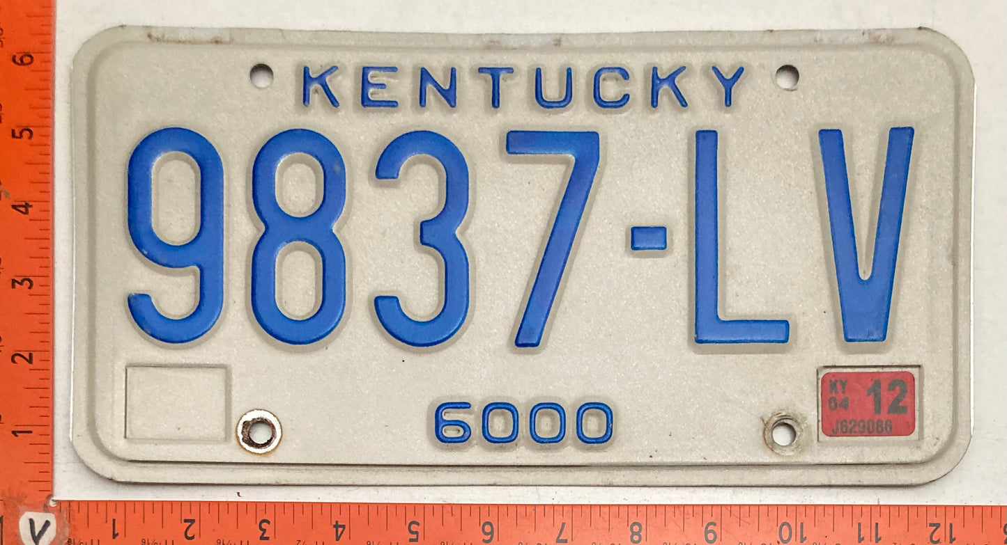 2004 Kentucky #9837-LV Truck License Plate