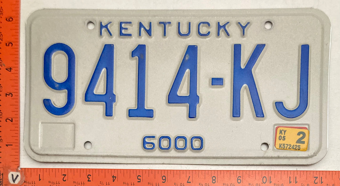 2005 Kentucky #9414-KJ Truck License Plate
