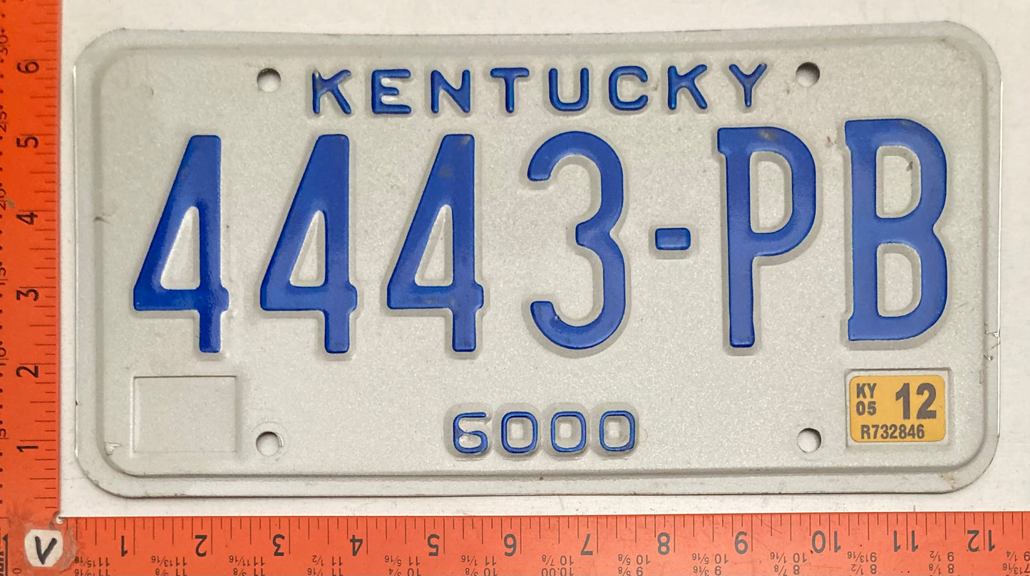 2005 Kentucky #4443-PB Truck License Plate