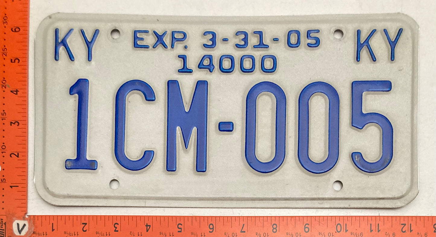 2005 Kentucky #1CM-005 Truck License Plate