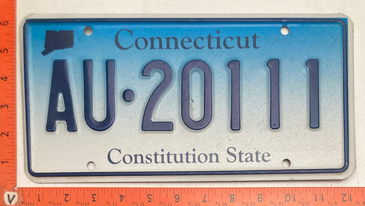 undated Connecticut #AU-20111 Passenger License Plate