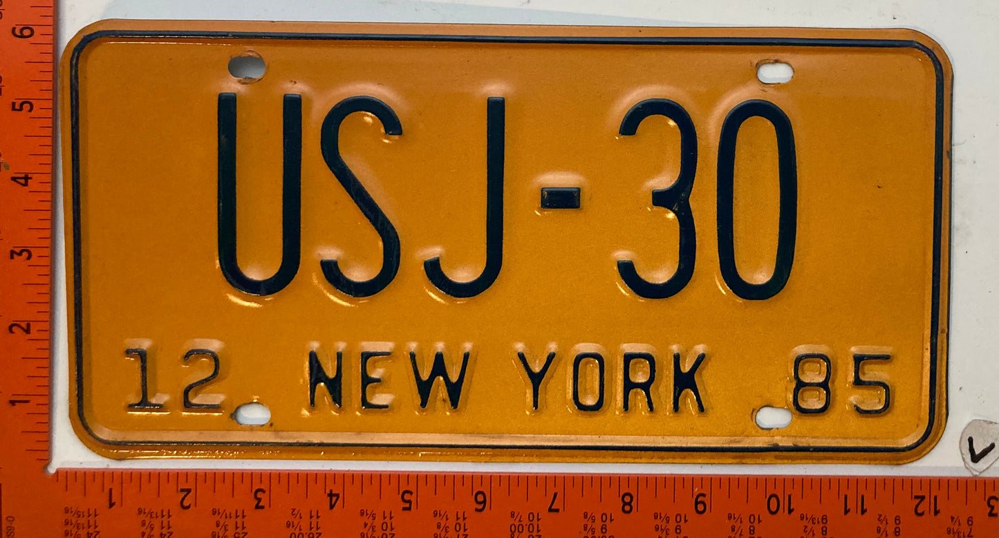 1985 New York #USJ-30 Federal Court Judge License Plate