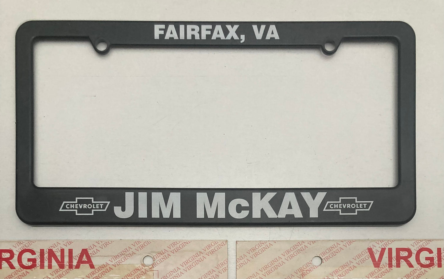 2003 Virginia #Y469 469 Temporary License Plate (Pair) & Jim McKay  Chevrolet frame