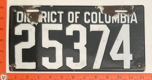 1914 Washington, DC #25374 Passenger License Plate (Porcelain)