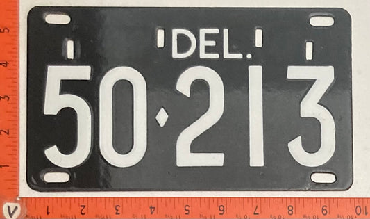 1940s Delaware #50-213 Passenger License Plate PORCELAIN