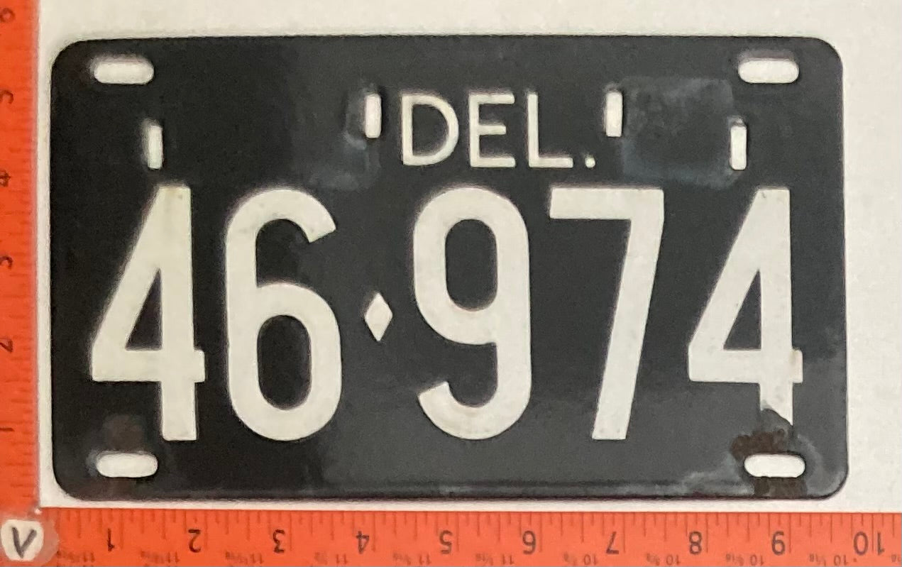 1940s Delaware #46-974 Passenger License Plate PORCELAIN