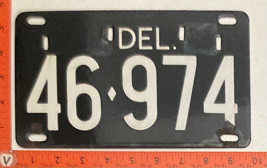 1940s Delaware #46-974 Passenger License Plate PORCELAIN