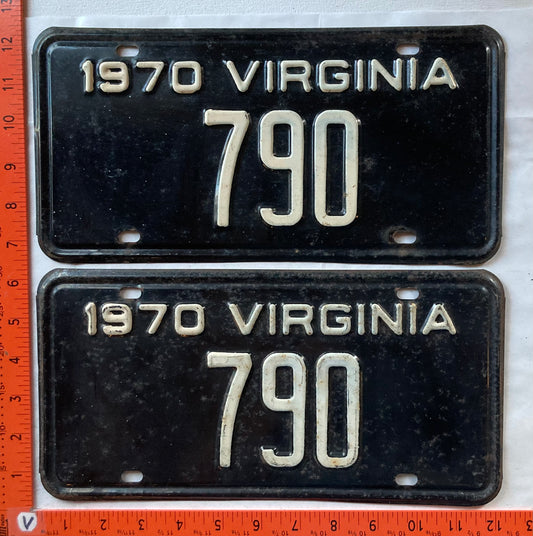 1970 Virginia #790 Passenger License Plate (Pair)
