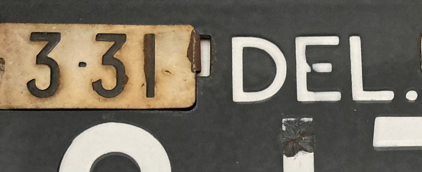 Early 1940s Delaware #18-173 Passenger License Plate PORCELAIN